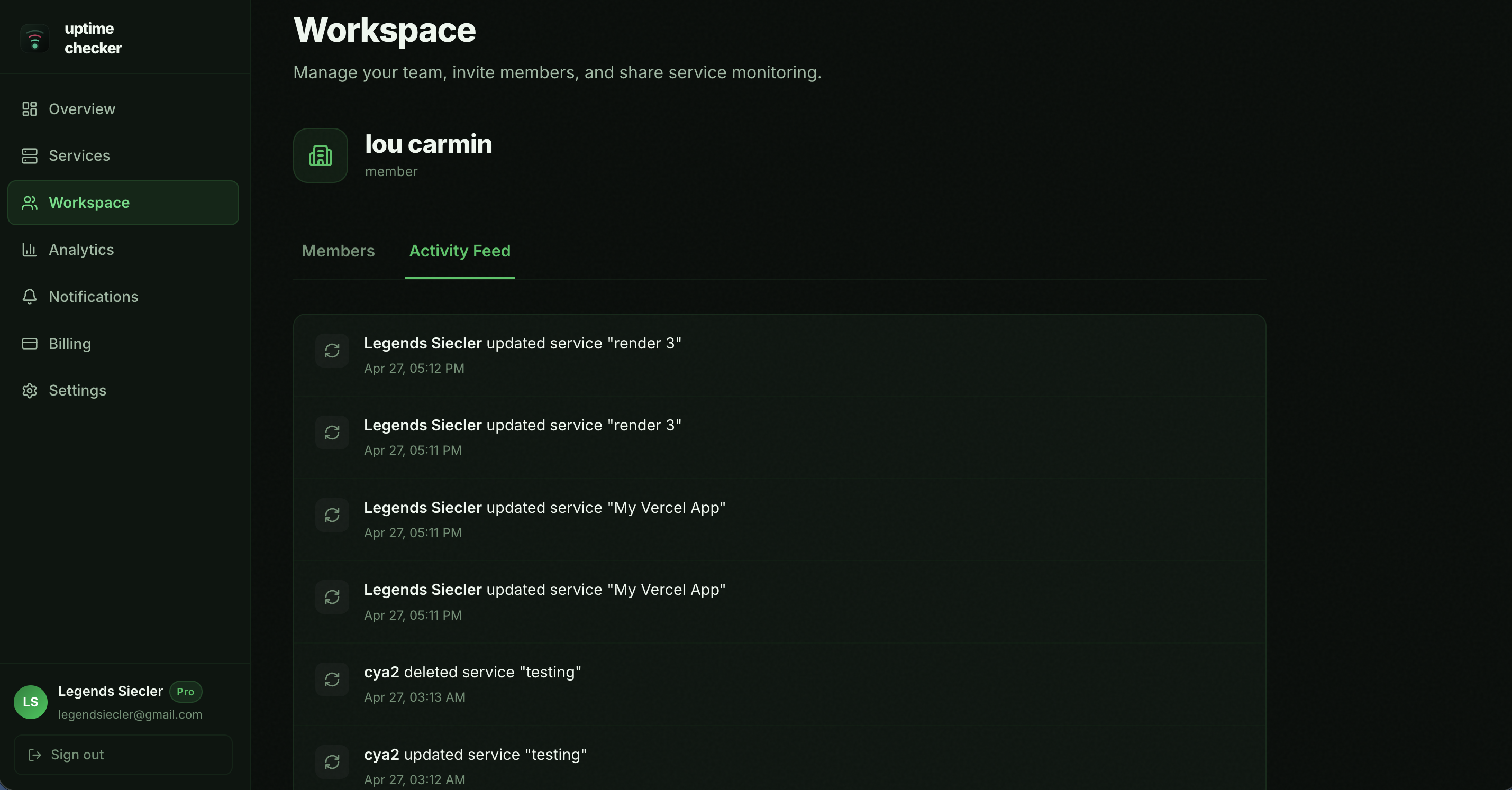Audit Logs Activity Feed