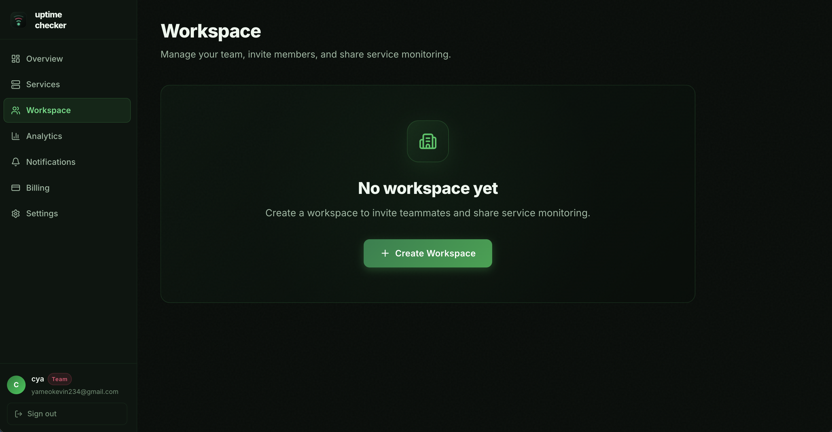 Team Workspace Overview